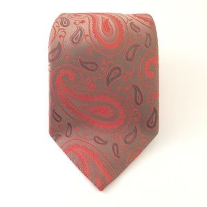 NWT Geoffrey Beene Orange Paisley Men's Tie